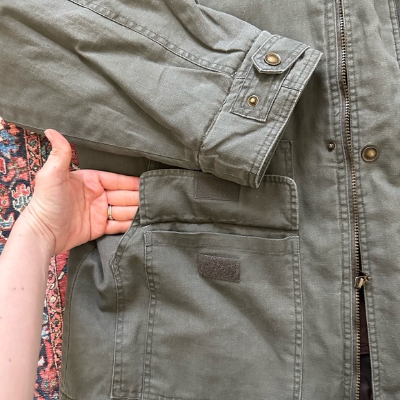 Vintage Faded Glory Moss Green Chore Coat/Work Jacket W/Corduroy Mens XL - Picture 7 of 9